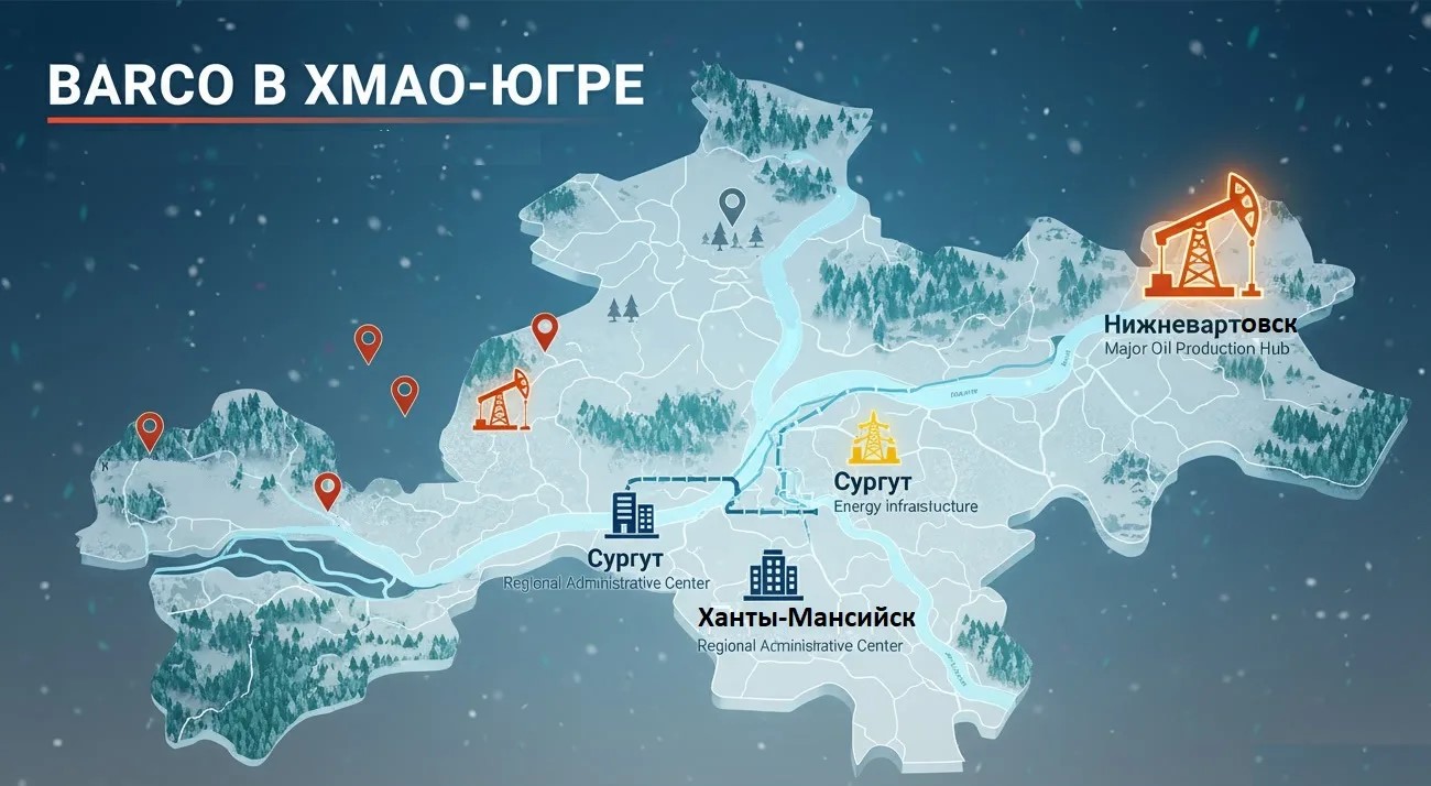 Объекты BARCO в ХМАО: Нижневартовск, Ханты-Мансийск и Сургут